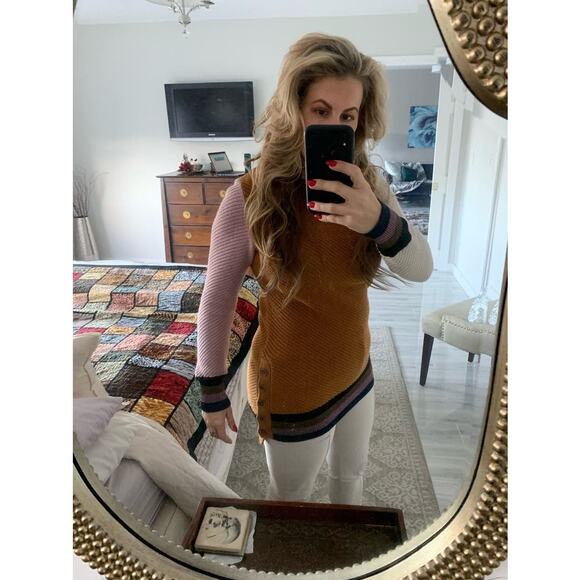 APIECE APART Orange 100% Cotton Almeria Side Button Side Sweater size Medium - Picture 13 of 15